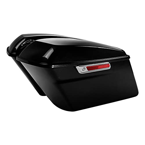 HR3 Black Tempest Hard Saddlebags Compatible with 2018 Street Glide FLHX (Replace for OEM) Fit for 2014-2023 Harley Touring Models - color: Black Tempest
