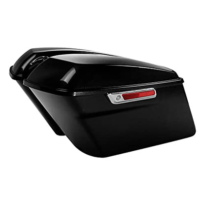 HR3 Black Tempest Hard Saddlebags Compatible with 2018 Street Glide FLHX (Replace for OEM) Fit for 2014-2023 Harley Touring Models - color: Black Tempest