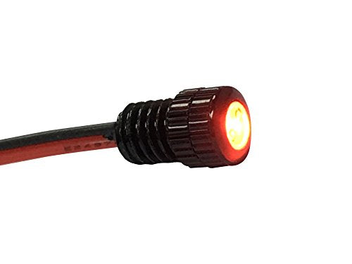 Oznium BRIGHTEST Light Bolt - Flush Mount 12V LED Light for Bumper, Grille, Cars Interior, Dash, Ambient Lighting, Motorcycle w/SLEEK Aluminum Housing & Screw Nut (6 mm Black, Red LED) - color: Red LED, size: 6mm (about 15/64")