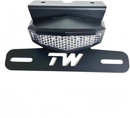 TW200 Fender Eliminator Tail Tidy Kit Compatible with 1989-2024 TW 200 License Plate Bracket Holder with Rear Tail Brake Light (Clear) - color: Clear