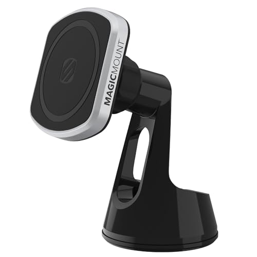 Scosche MP2WD-XTSP MagicMount Pro2 Magnetic Car Phone Holder - Ultimate Magnetic Car Mount for Windshield or Dashboard with Suction Cup - Compatible with MagSafe, iPhones, Galaxy, Pixel & Smartphones - style: Window / Dash Suction