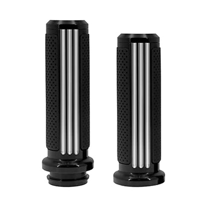 1 inch Handlebar Grips 25mm Aluminum Defiance Cable Throttle Hand Grips Compatible with Harley Touring Softail Dyna Sportster XL883 1200 XR VRSC - color: Black & White-Electronic Throttle