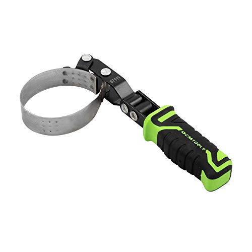 OEMTOOLS 87111 Swivel Oil Filter Wrench, Oil Filter Removal Tool for Removing 2-3/8" to 2-7/8" Filters in Tight Spaces, Dimpled Steel Band with Grippers, Padded TPR Handle - size: 2-3/8" - 2-7/8"