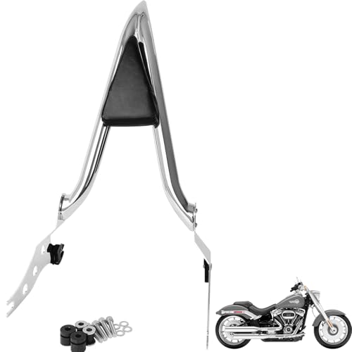 Motorcycle Detachable fatboy Backrest Sissy Bar Passenger Back Rest Pad Fit for Harley Fat Boy FLFB 2018-2023, Breakout FXBR FXSB 13-23 (26" Height, Chrome)