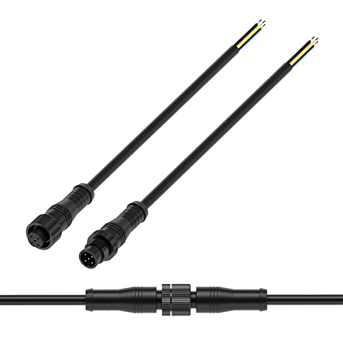 BTF-LIGHTING 5 Pin Electrical Metal nut Connector 22AWG IP68 Male Female Connector 7.87in/20cm Extension Cable for Car,Truck,Boat,Indoor/Outdoor LED Strip Lights/String 15mm Metal Nut Small Size - color: 1to1, size: 5 Pin Small Size
