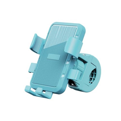 Bike Phone Holder, Motorcycle Handlebar Cell Phone Clamp, Scooter Phone Clip for iPhone 16 15 Pro Max/Plus, 14 Pro Max, S9, S10 and More 4.7" to 7.2" Smartphones,360° Rotatable Handlebar Phone Mount - color: Blue