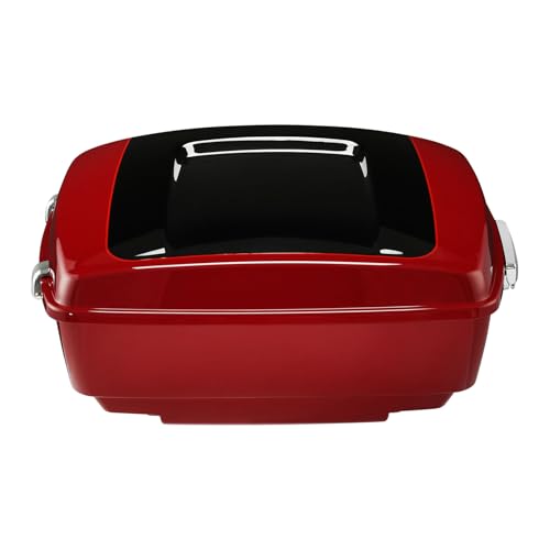 TCMT King Motorcycle Trunk Fit for Harley Touring 2014-2025 CVO Road King Road Glide Street Glide Electra Glide Ultra Limited Pack Billiard Red/Vivid Black - color: Billiard Red/Vivid Black(No Speaker Holes)