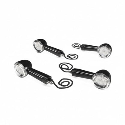 Genuine Black LED Turn Signal Indicators for Hunter 350 Meteor 350, Motorcycle Lighting Accessories, Weather-Resistant, 4 Pack, Model KXA00096