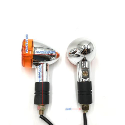 2Pcs Motorcycle Bullet Turn Signals Lights Compatible With Honda Shadow Aero Fit for Kawasaki Vulcan VN 750 800 1500 Vintage Turn LampBulb