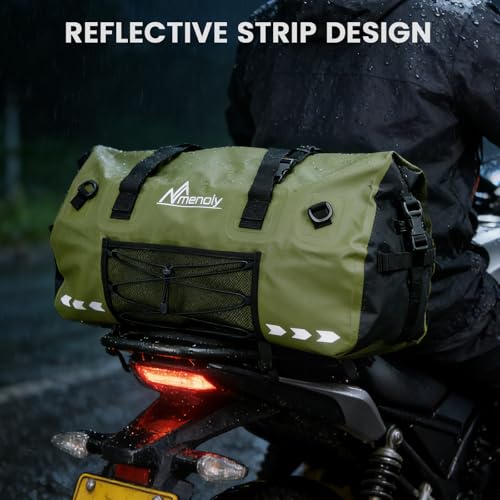 60L Waterproof Duffel Bag - Large Motorcycle Dry Bag Backpack, Roll Top Heavy Duty Travel Bag with Shoulder Straps for Riding, Kayaking, Camping & Travel