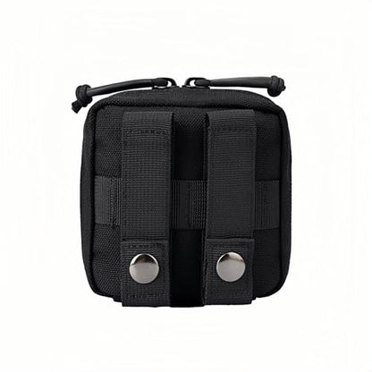 Small MED Kits Holder Duty Belt Gloves Pouch MOLLE Tactical Vest Nasal Spray Case Compact IFAK Carrier Backpack Wallet Cards Knife Gadgets Mini EDC Organizer Bag w/Removeable Clear ID Pocket - color: Black
