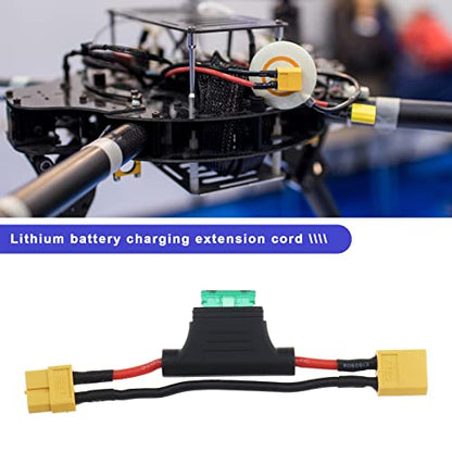 The Lord of the Tools 2PCS XT60 Male to XT60 Female Extension Cable with 30A Fuse 14AWG Silicone Wire for Electric Bikes Drone RC Car Quadcopter Battery Charger