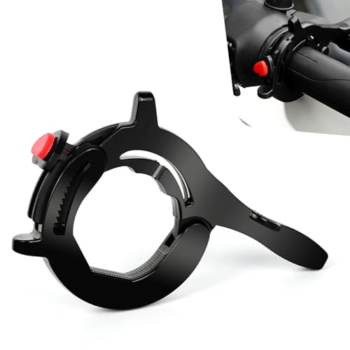 Universal Motorcycle Throttle Cruise Control Assist, Anti-Slip Throttle Lock Clamp Booster, Durable Ride Modification Accessory, Throttle Stabilizer for Most Motorcycle Models (Black)