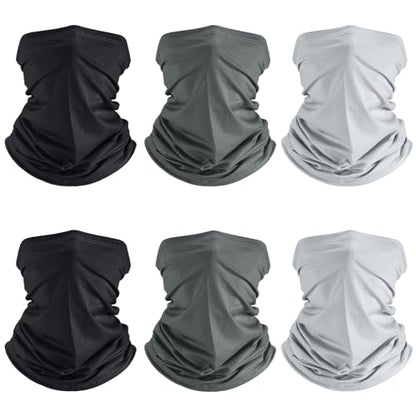 Geyoga 6 Pieces Summer UV Protection Cooling Neck Gaiter Face Clothing Neck Gaiter Mask Scarf Sunscreen Breathable Bandana - color: Classic Color