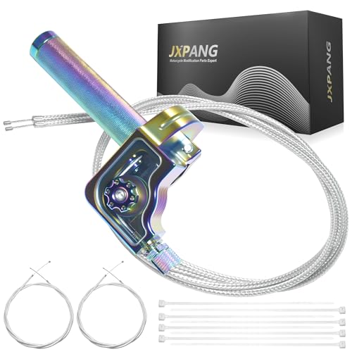 Universal 7/8" Big Twist Throttle Assembly, Dual Push-Pull Cable with Transparent Window for 110-650cc Dirt Pit Bike, Motocross, ATV & Quad, CNC Aluminum Quick Twister Throttle Grip (Multicolored) - color: Multicolor