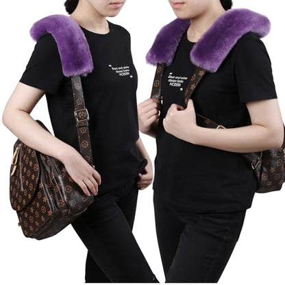 OGLAND Genuine Sheepskin Soft Fuzzy Car Seat Belt Pad, Comfy Fluffy Seat Belt Cover for Shoulder Pad Neck Cushion Protector Car Accessories Woman Man Girl Kid(1Pcs/Light Purple) - color: Light Purple