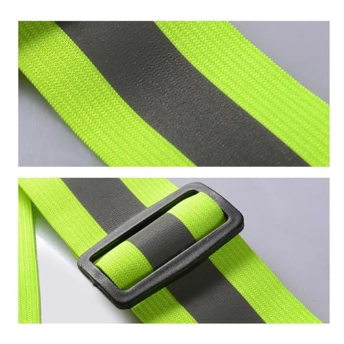 2 PcsReflective Belt Adjustable Waist Strap High Visibility Safety Reflective Gear for Cycling Jogging - color: Black