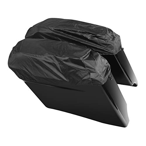 TCT-MOTORPARTS 4" Extended Hard Saddlebag 6x9'' Speaker Lid Fit For Harley Touring CVO Road Glide Electra Glide Street Glide Road King 2014-2024 - color: Vivid Black w/ Chrome Latches 6x9 Speaker Lids