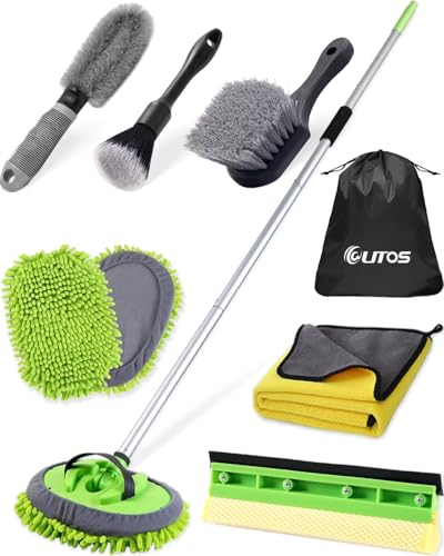 8Pcs Car Wash Kit, 62’’ Car Wash Brush with Long Handle, Microfiber Carwash Kit Set, Car Washing Supplies for Cars RV Truck Exterior - color: Car Wash Kit