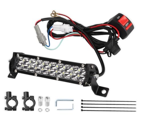 Dirt Bike Light Bar Headlight Motorcycle LED ATV Light ON/OFF Switch 60W Kit for CRF110 KLX110 TTR110 YZ250F Motocross Light ATV Headlight Assembly Part for Most 7/8" Handlebars with Mounting Brackets - color: ON/OFF Switch