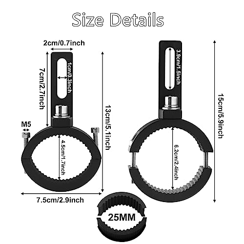 Motorcycle Fog Light Mount Brackets, Motorbike Auxliary Lights Tube Clamp Turn Signal Mounting Clamp Fog Light Holder Adjustable 3.6-5cm Fits Tube 1.5" 2" 2PCS (M) - size: Medium