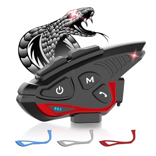 Moman Motorcycle Intercom, 2-Way Intercom Communication Systems, FM Music Sharing, Hi-Fi Stereo, CVC Noise Cancellation, Waterproof BT5.1 Group Helmet Speaker Headset（CPS 1Pack）