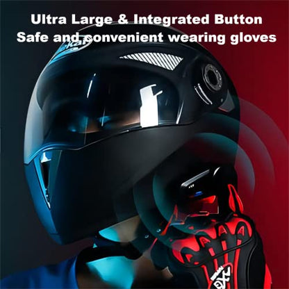 Fodsports FX6 Motorcycle Bluetooth Headset, 6 Riders Group Motorbike Bluetooth Intercom, 1000M Motorcycle Helmet Communication Systems/Voice Dial/Universal Pairing/FM Radio(1 Pack) - size: 1 Pack FX6