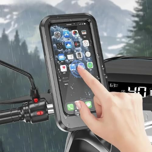 Waterproof Motorcycle Bike Mobile Phone Holder Magnetic Universal Bicycle GPS 360 Swivel Adjustable Motorcycle Cellphone Holde (Black) - color: black