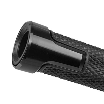 7/8'' 22mm Motorcycle CNC Aluminum Powersports Handlebar Grips with Grip Ends for YZF R1 R3 R6 R25 R15 R125 600R Black - color: black