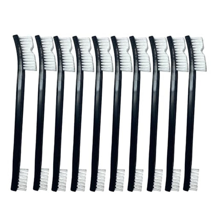 10 Nylon Brushes for Sneakers, Aquariums & Electronics – Non-Scratch, Includes Angled Brush for Bicycle Chains - Perfect for Tight Spaces - Car Detailing Nylon Brushes for Guns, Tiles & Car Interiors - size: 10 pcs