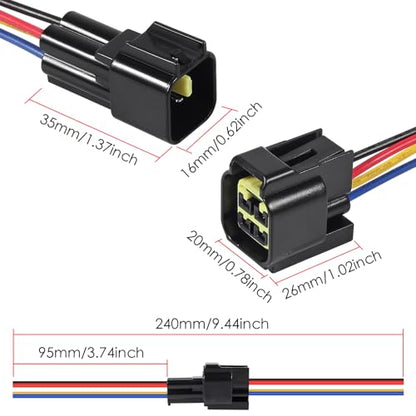 6Pcs 4 Pin Waterproof Connector Electrical Wire Plug Car Auto 4 Way Male Female Quick Disconnect Harness Connectors Plug Socket for Car Truck Motorcycle Marine Boat and Other Wire Connection
