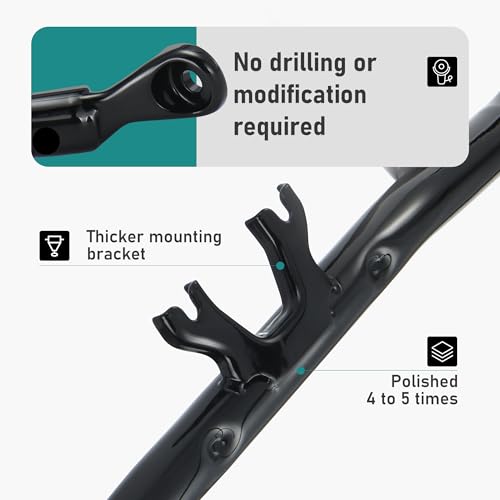 MoKitDora Flat-Out Engine Guard 1.25" Highway Crash Bar for Harley 2014-up Touring Street Electra Glide Special Road King FLHT FLHXS FLHX FLHRXS, Gloss Black