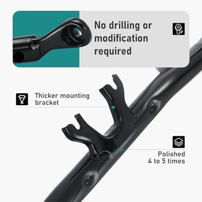 MoKitDora Flat-Out Engine Guard 1.25" Highway Crash Bar for Harley 2014-up Touring Street Electra Glide Special Road King FLHT FLHXS FLHX FLHRXS, Gloss Black
