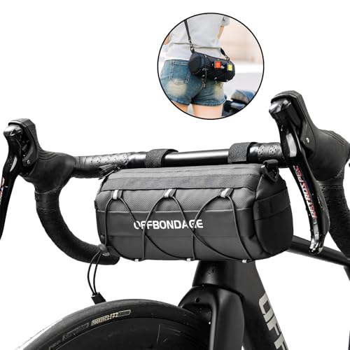 Bike Handlebar Bag for Bicycle Front Storage Bag Waterproof Shoulder Bag with Shoulder Strap for Road Mountain Bike Bikepacking