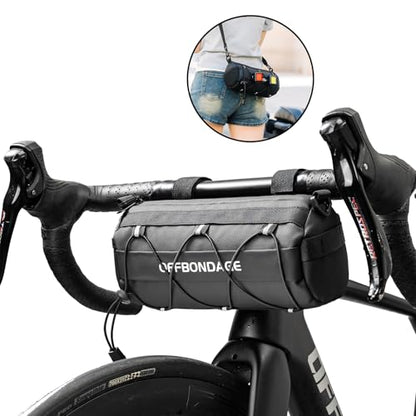 Bike Handlebar Bag for Bicycle Front Storage Bag Waterproof Shoulder Bag with Shoulder Strap for Road Mountain Bike Bikepacking