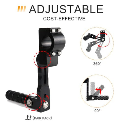 Xitomer 22-28mm Highway Peg Mounts Fit for KLR650 Tenere 700 MT07 Adjustable Footpeg Kit Long Angled Mount Kit Engine Guards Crash Bars Footrest Mounting Brackets Arms - size: 130mm