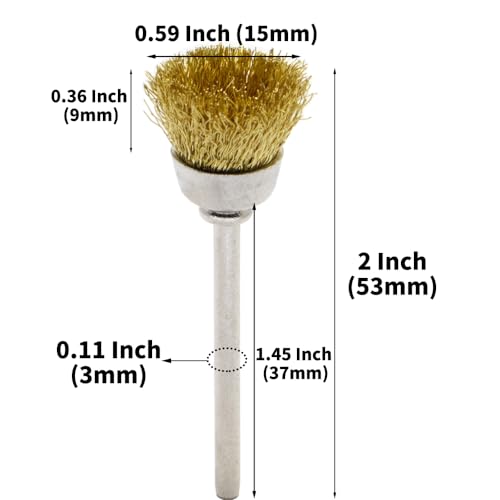 36-Piece Wire Brush Set - Metal Rust Removal, Polishing, Cleaning - Shaft 1/8″ (3mm) - Removes Burrs, Dust, and Oxide Layer - Handles Rough Surfaces - Designed for Industrial and DIY Enthusiasts - style: Set of 36 Wire Brushes with Steel and Brass Mix