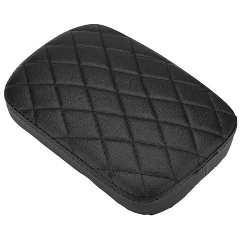 Motorcycle Rectangular Passenger Pad Seat Rear Leather Pillion Cushion 8 Suction Cup Compatible with Harley Dyna Sportster XL 883 1200 Chopper Custom - style: 8 Suction Cup-Black Rhombus