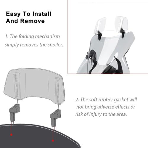 Motorcycle Windshield Extension for Yamaha XVS 950 2009-2022, Clip On Adjustable Spoiler, Height Adjustable Windshield, Fatigue Reducing Protective Shield,280MM - size: 280MM
