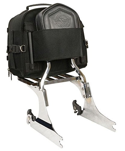 MOTORCYCLE LARGE SPORTY STYLE PVC SISSY BAR BACK PACK BAG WITH GUN POCKET INSIDE