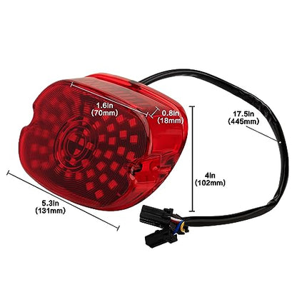 Motorcycle LED Rear Tail Light Red Strobing Turn Signal Brake Lights Low Profile Replacement for Harley Dyna Sportster 883 1200 Road King Tour Glide Road Glide Road King - color: red