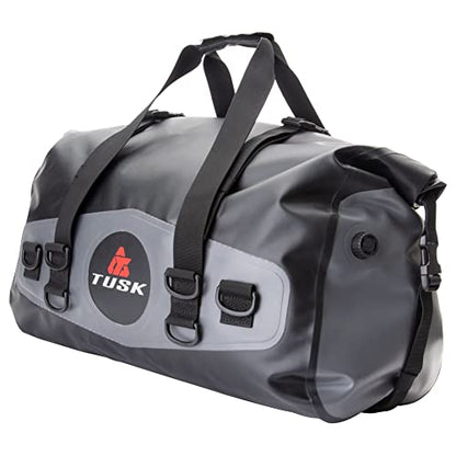 Tusk Dry Duffel Bag Medium 33L – Top Load Waterproof Gear Bag with Roll-Top Closure, Black/Grey