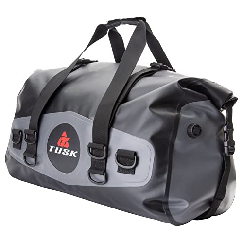 Tusk Dry Duffel Bag Medium 33L – Top Load Waterproof Gear Bag with Roll-Top Closure, Black/Grey