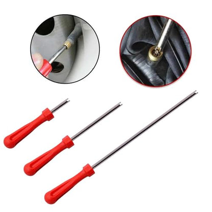 3 Pack Tire Valve Stem Removal Tool 9 Inch Extra Long Shrader Valve Core Remover Valve Core Removal Tool for Car Truck Inner Dual Wheel Tire Valve Stems Motorcycle Lawn Mower ATV RV Trailer