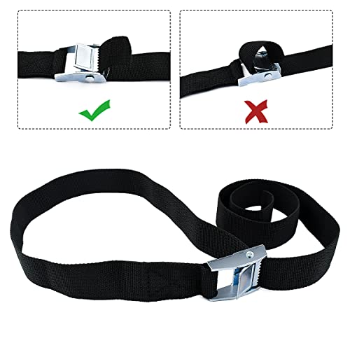 2PCS Lashing Straps with Buckles Adjustable, Up to 600lbs,Tie Down Straps for Motorcycle, Cargo, Trucks,Trailer,Luggage (1" x 3.3') - size: 1" x 3.3'