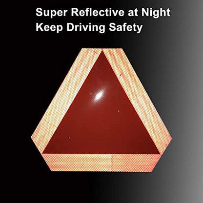 Reflective Slow Moving Vehicle Sign,Slow Moving Vehicle Triangle - 14"x16" 80 Mil thick Engineering Grade Plastic SMV Sign for Tractor,Golf Cart,Farm Equipment, UTV, Easy Installation - style: 1pcs-Slow moving vechile Triangular Plastic