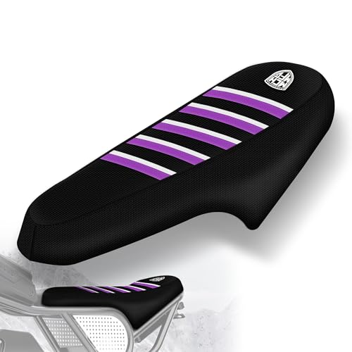 Ribbed Ebike Seat Cover Compatible with Ridstar Q20 Electric Bike Non-Slip Waterproof Anti-UV Protect Seat Cushion (Purple White) - color: Purple White