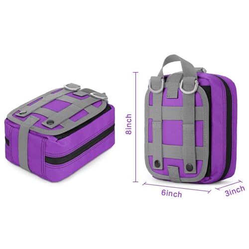 Gonex MOLLE Medical Pouch EMT First Aid Pouch Rip-Away IFAK Tactical Utility Pouch for Outdoor Activities Medical Supplies (Bag Only) - color: Purple