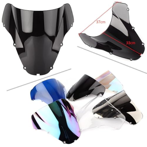 Motorcycle Front Windscreen ABS Plastic Windshield Protection Wind Deflector Screen Application for Honda CBR900 CBR929 CBR 900 929 2000-2001 (Silver)
