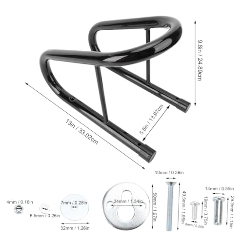 5.5 Inch Motorcycle Wheel Chock Kit with Installation Hardware Easy to Remove for Trailer Truck Bed Black, Steel Motorcycle Wheel Chock Stabilizes Front Wheel